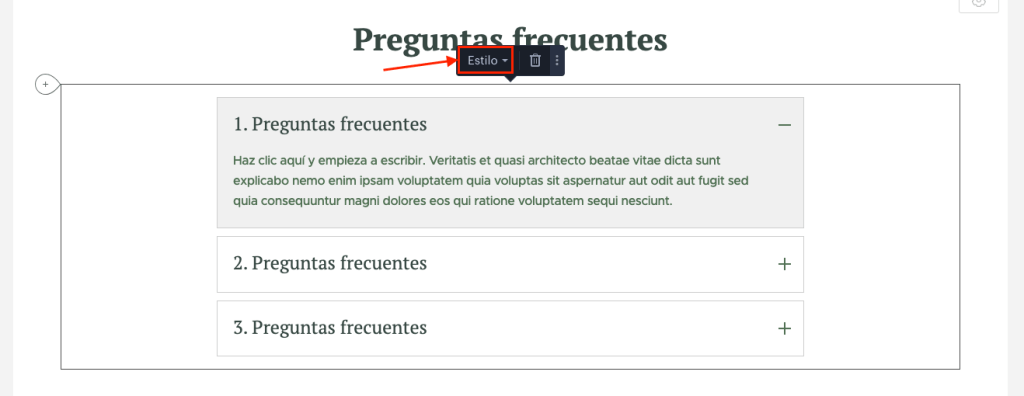 estilo faq