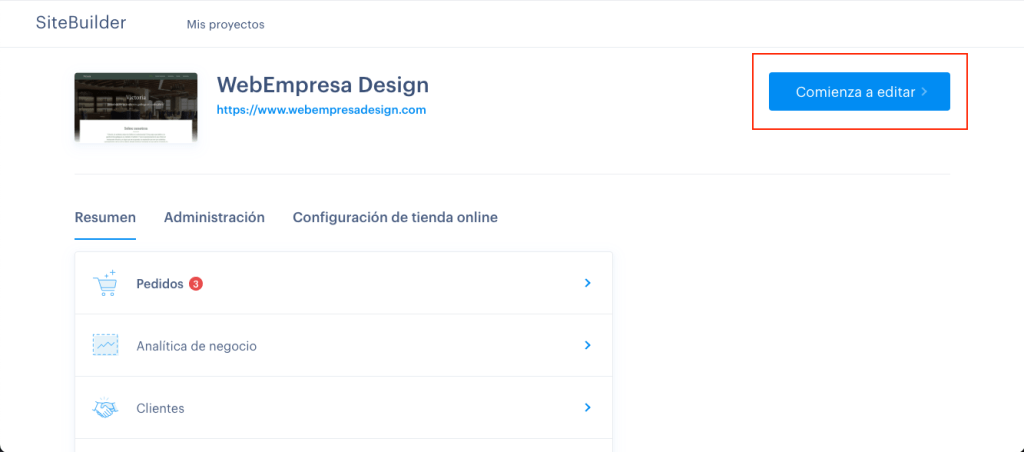 Comienza a editar