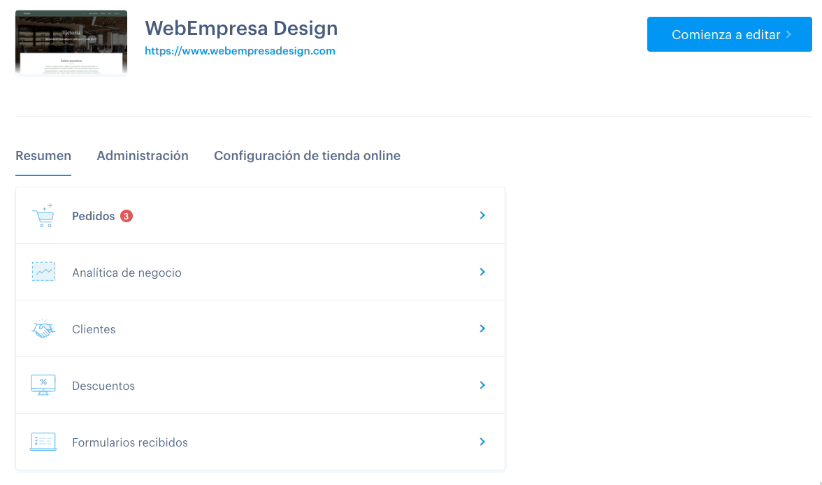 Pestañas de WeBuilder