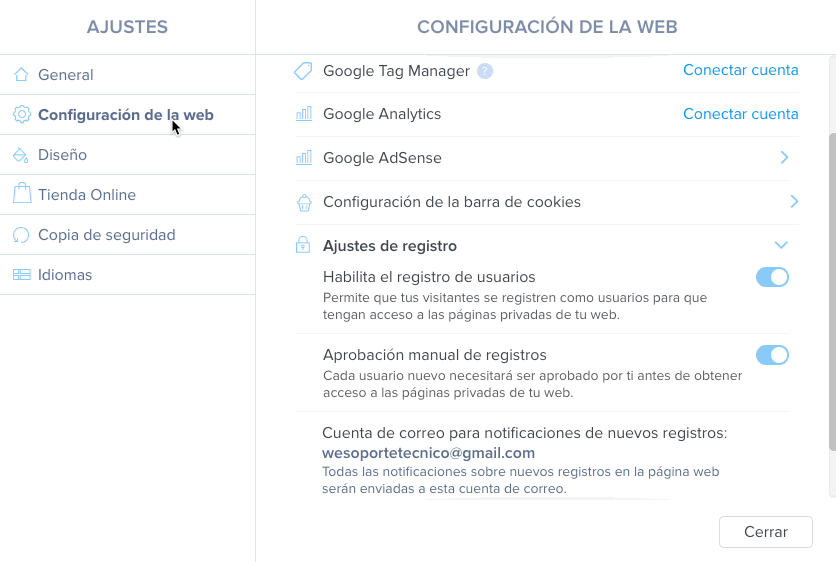 Quitar la restriccion de acceso a todas las páginas