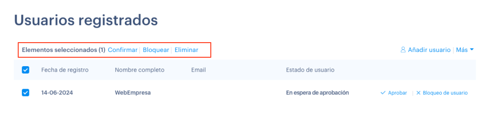 Usuarios masivo