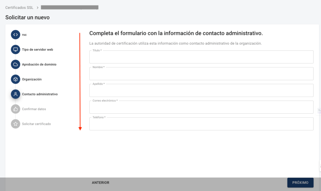 Contacto administrativo