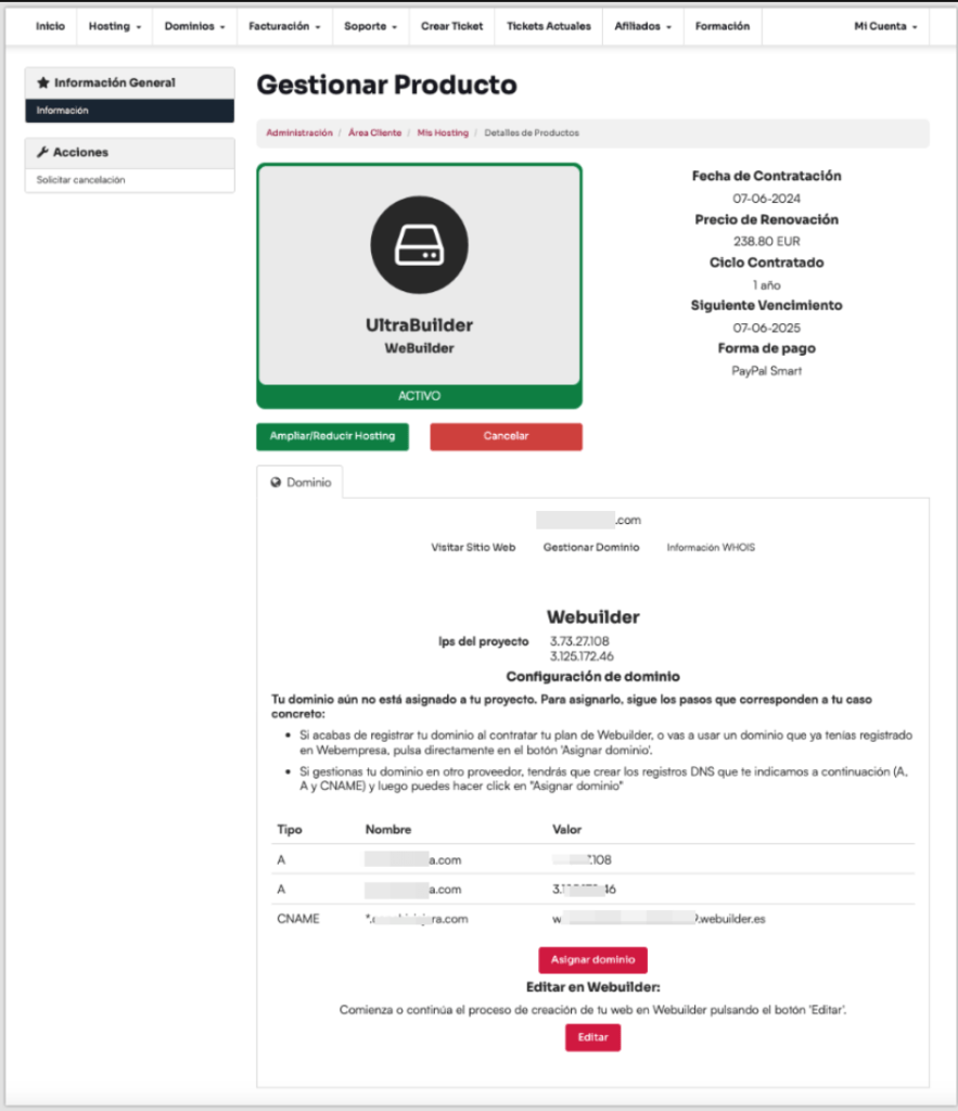 gestionar producto