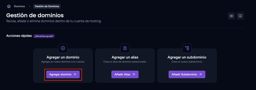 agregar dominio