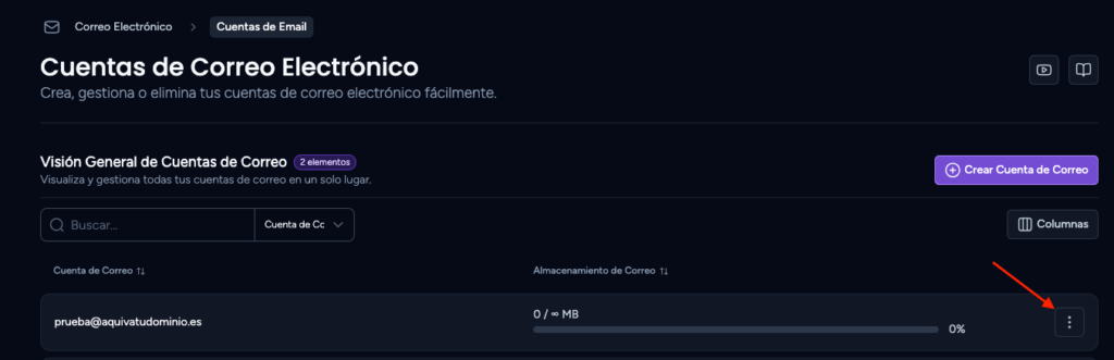 opciones correo