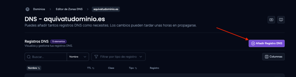 añade registro