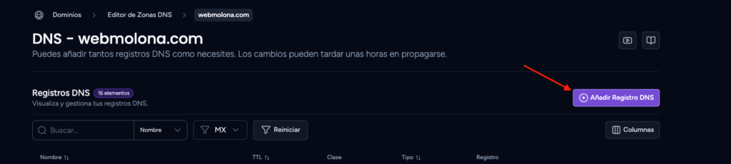 añadir registro