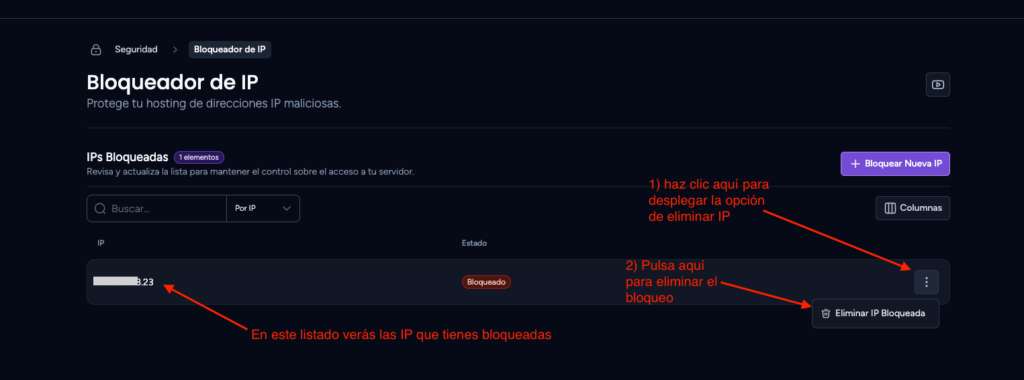 eliminar bloqueo
