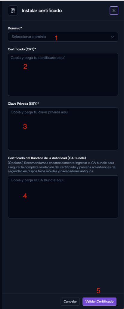 formulario certificado