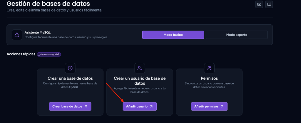 crear user bd crear user bd