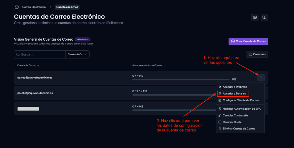 cuentas de correo electronico 