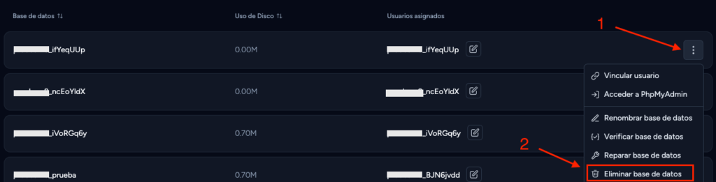 eliminar bd eliminar bd