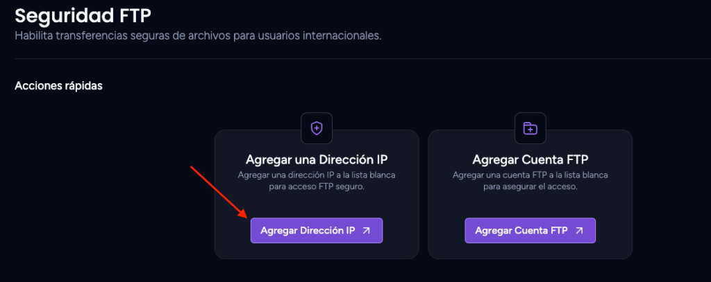 dar acceso a IP 