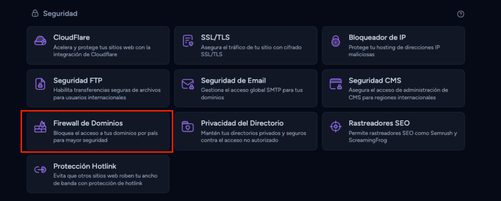 firewall dominios