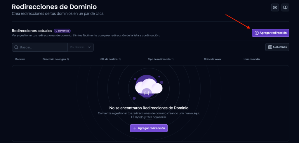 agregar redireccion