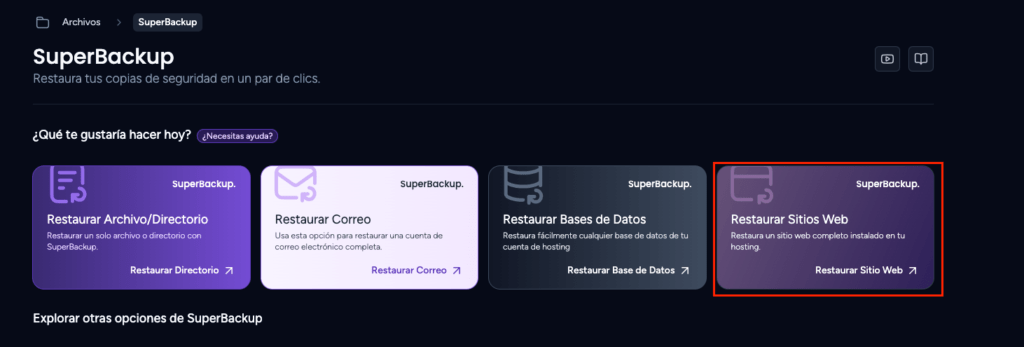 restaurar web