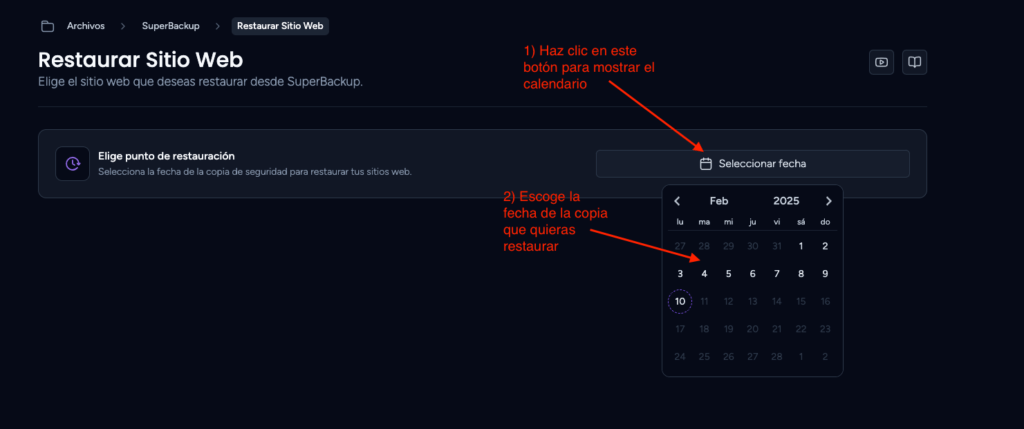 fecha web