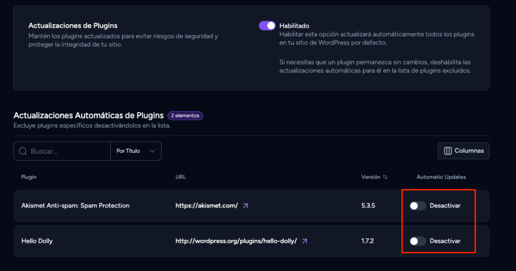 actualizar plugins