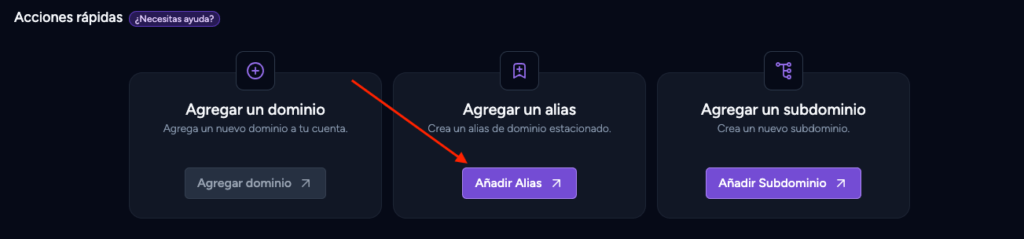 Alias plan dominios