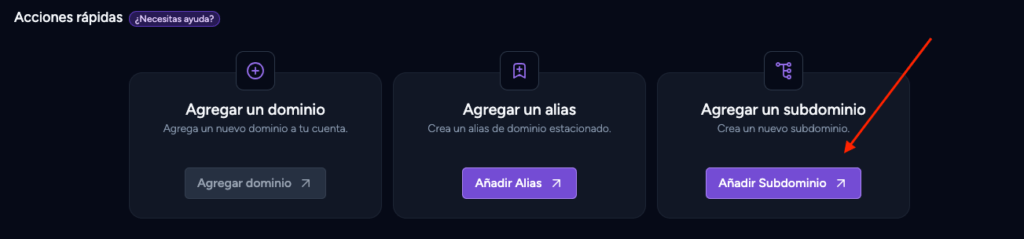 Plan dominios subdominios