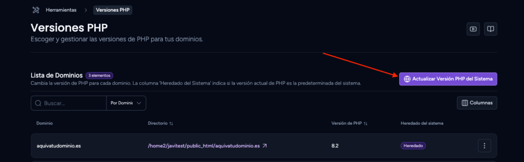 actualizar versión general actualizar version general