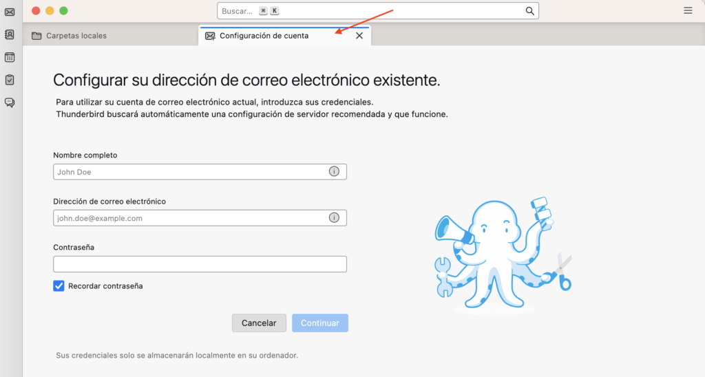 configuracion de la cuenta