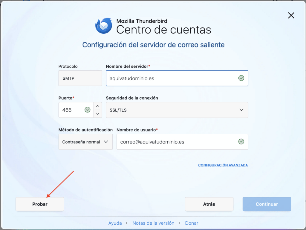 servidor de salida
