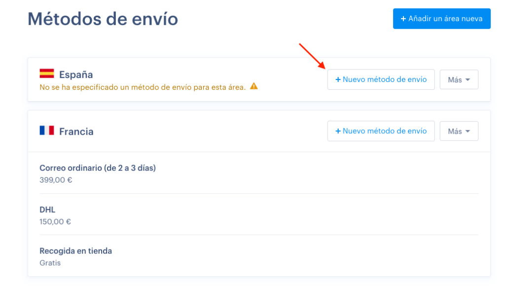 seleccionar nuevo metodo