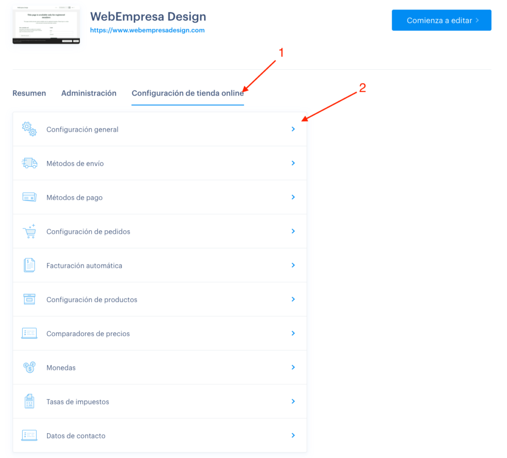configuracion general