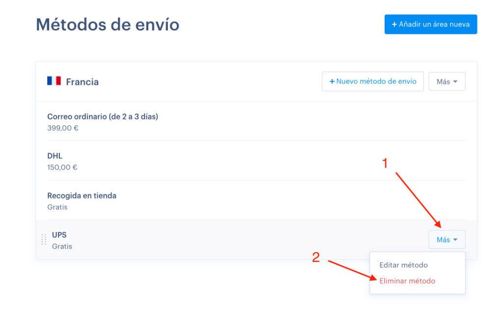 eliminar metodo