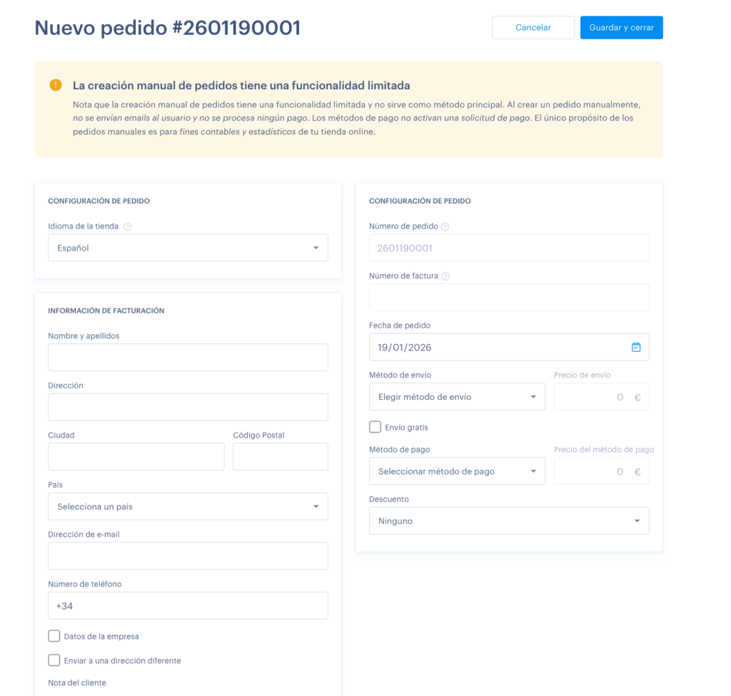formulario pedido