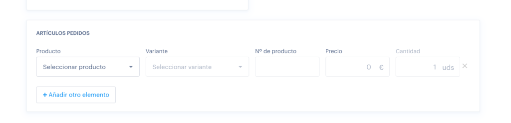 datos del pedido