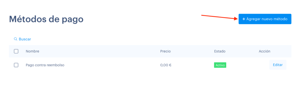 nuevo metodo de pago