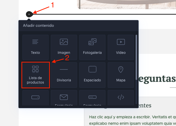 Listas de productos