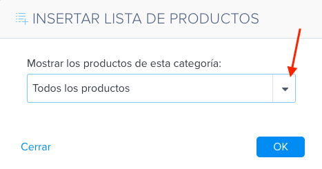Escoger categoría