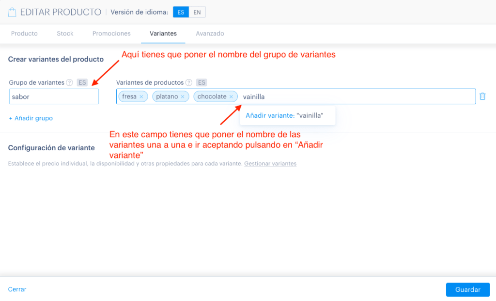 grupo variantes