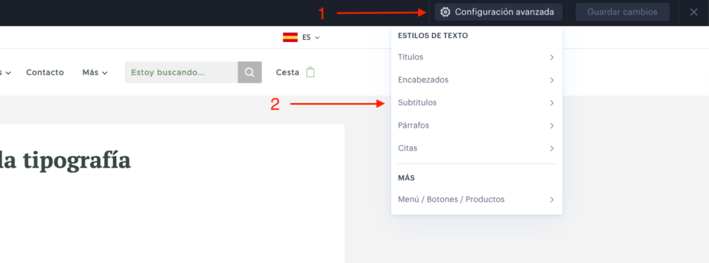 configuracion avanzada