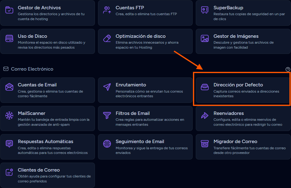 dirección por defecto dirección por defecto